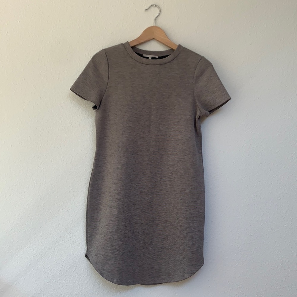 Banana lemon gray fitted dress.